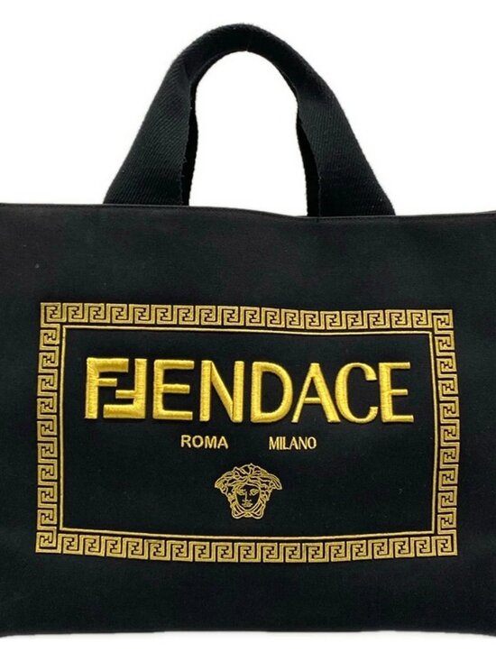 Fendi Handbags - FENDI - 8BH395 Black Gold Canvas Tote Bag
